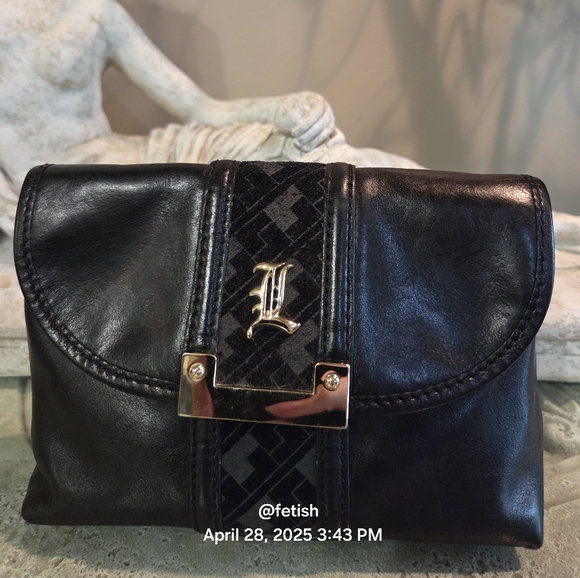 L.A.M.B. Gwen Stefani Leather Clutch Makeup Bag Designer Celebrity # 126